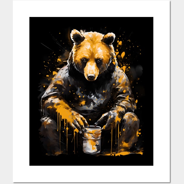 Brown Bear Eating Honey Wall Art by ArtisticCorner